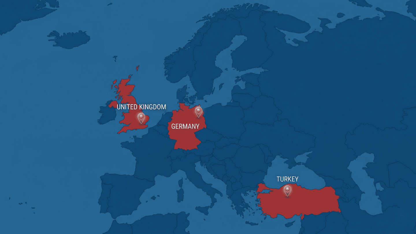 Europe Map Locations
